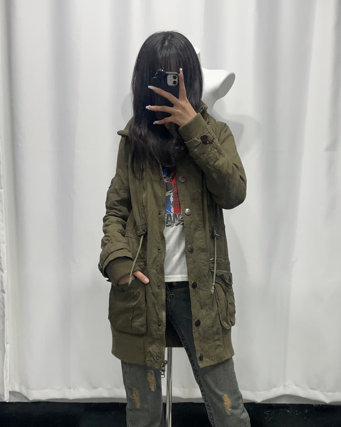 🎸카키 롱 자켓🎸 상품이미지3