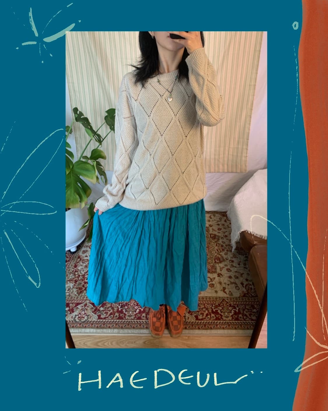 오트밀 패턴 니트 상품이미지3