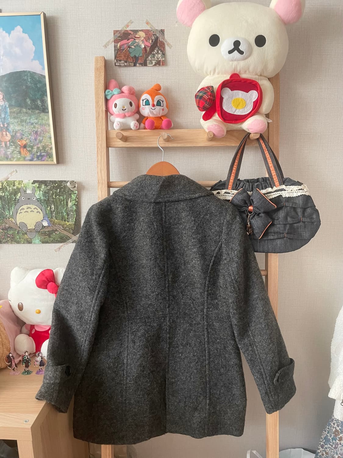 모리걸 빈티지 도쿄모리 차콜 울코트 🤍🖤 상품이미지4