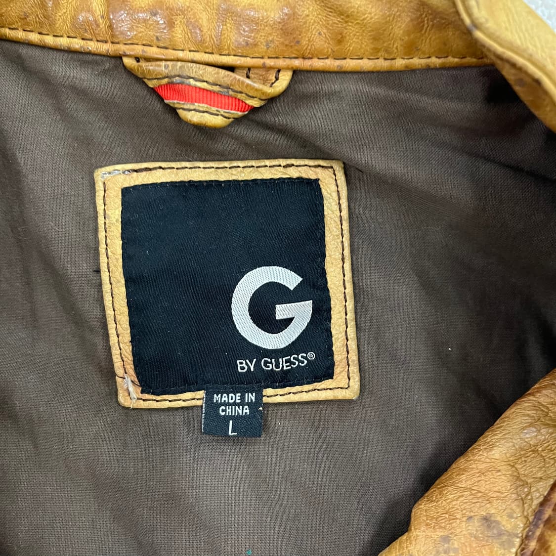 [L] 게스 빈티지 오일 에이징 바이커 양가죽 자켓 0102M1 상품이미지2