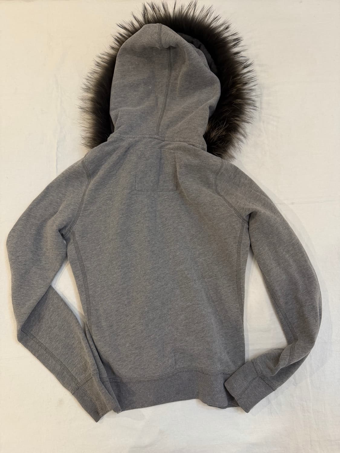 아베크롬비 딱붙핏 울프죠 y2k 퍼 후드집업 그레이 상품이미지3