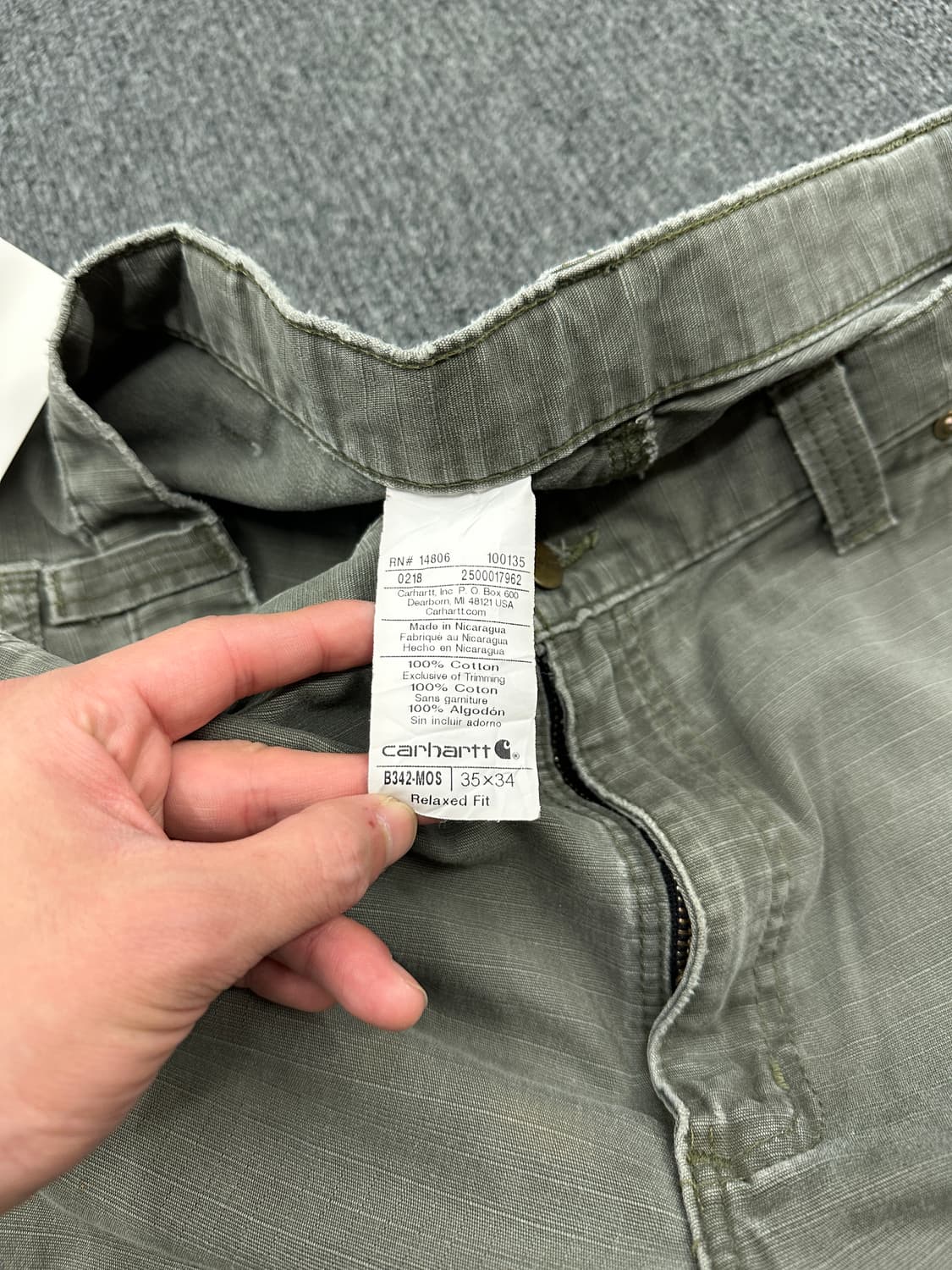 35) 칼하트 B342 모스그린 빈티지 워크팬츠 카고팬츠 상품이미지10