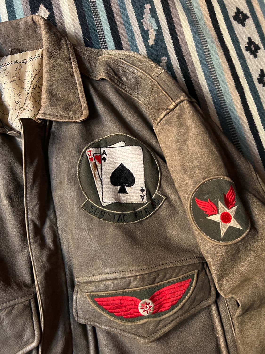 [M]90's USA 빈티지 패치 A-2 플라이트 자켓 상품이미지3