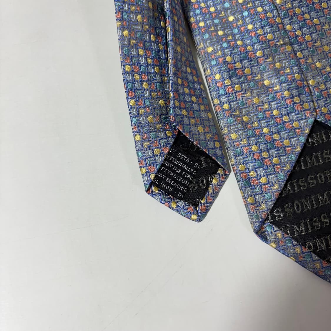 OS 미쏘니 MISSONI 패턴 실크 넥타이 상품이미지3