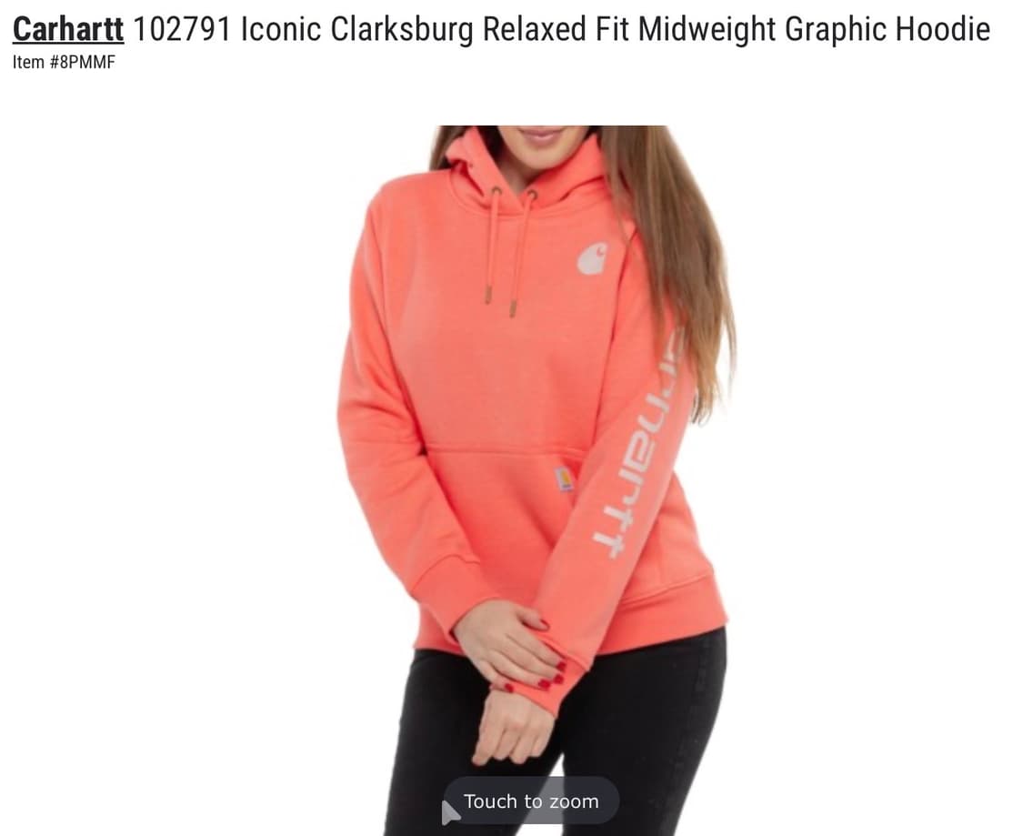 [새상품/S] 칼하트 US 오리지널 클락스버그 미드웨이트 로고 후드 상품이미지1