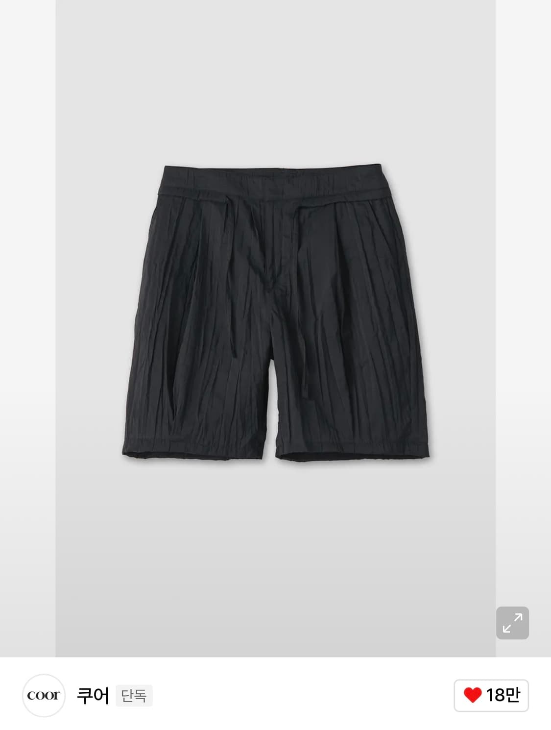 쿠어 플리츠 스트링 쇼츠 S사이즈 상품이미지1