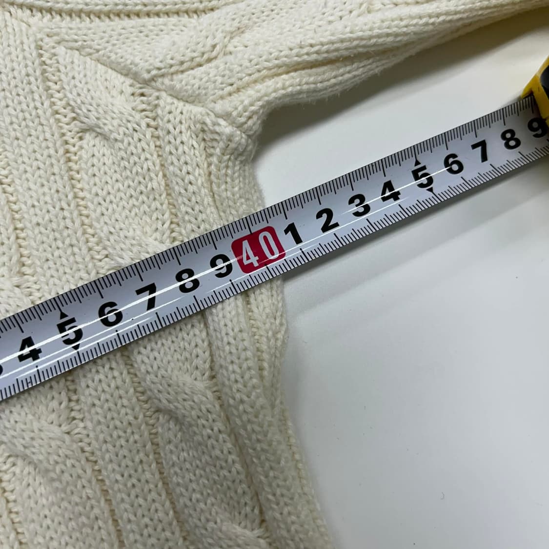 폴로 랄프로렌 화이트 케이블 프릴 핀터깔 니트 가디건(XL) 상품이미지7