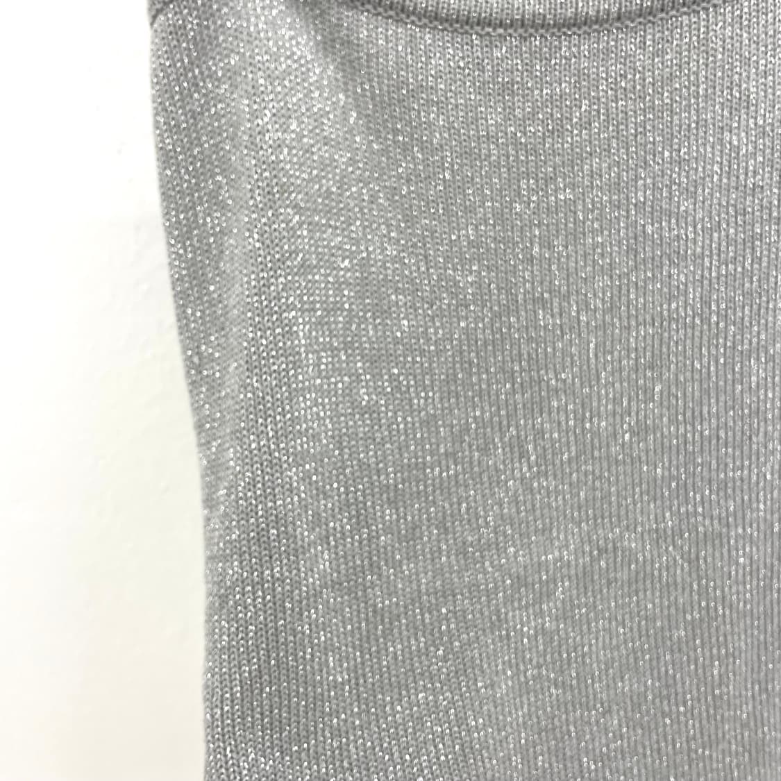 metallic silver cross-back knit cami 상품이미지3