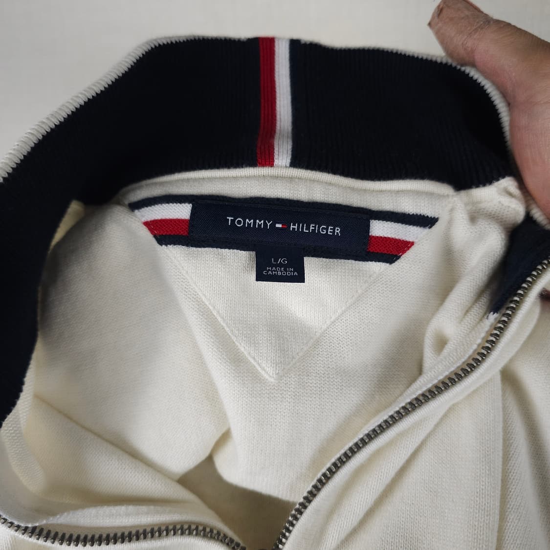 타미힐피거 반집업 니트티 남자100사이즈  상품이미지3