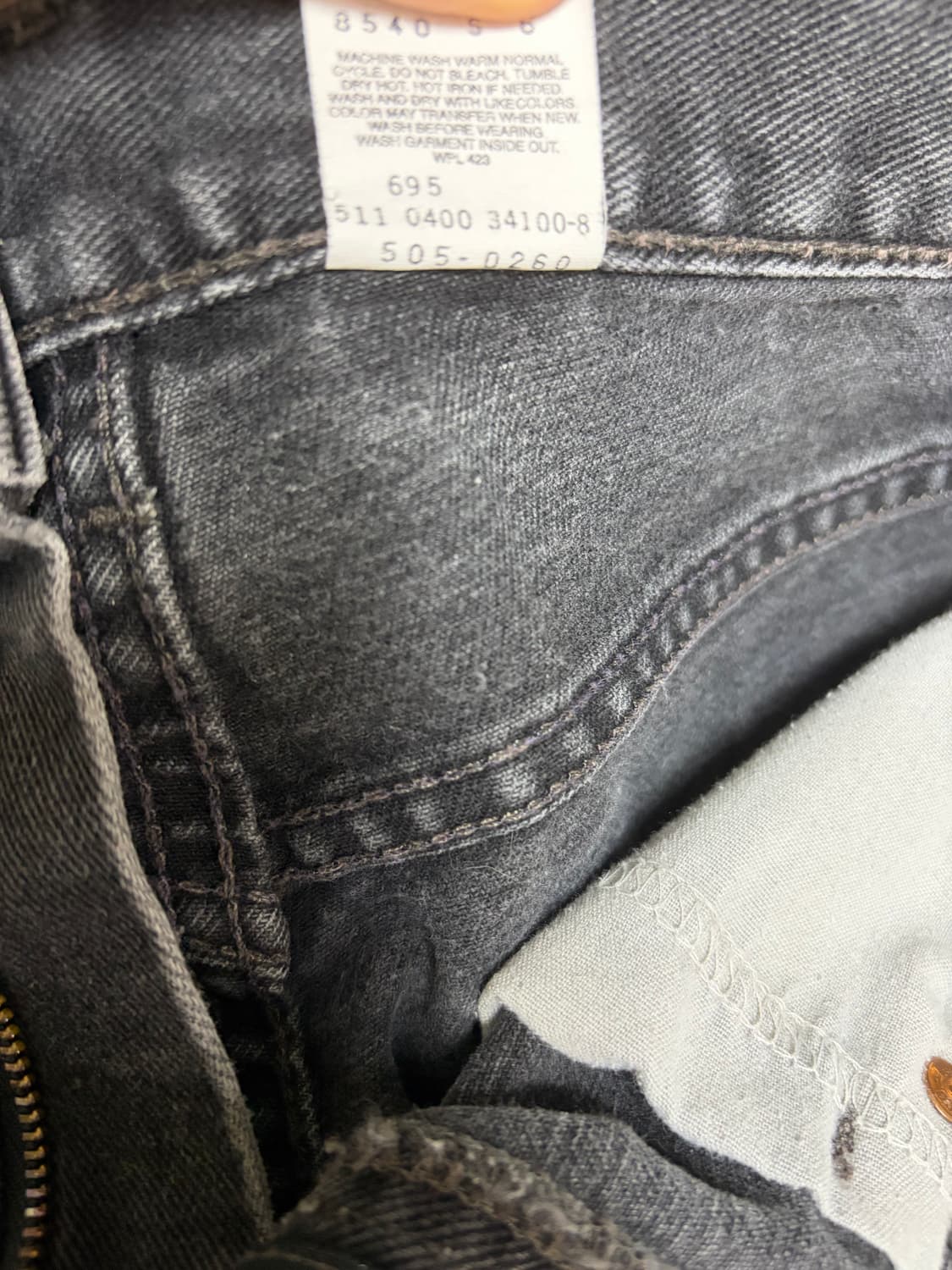 90s 빈티지 리바이스 505 레드탭 흑청 표기 32X34 상품이미지4