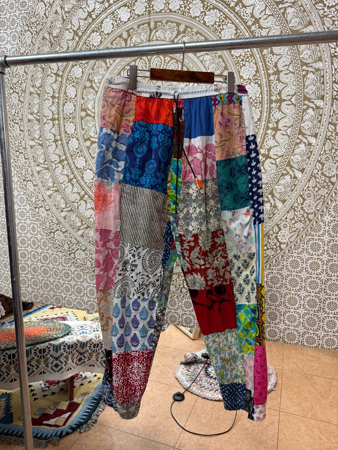 빈티지 패치워크 패턴 밴딩 팬츠 (Z1001) 상품이미지3