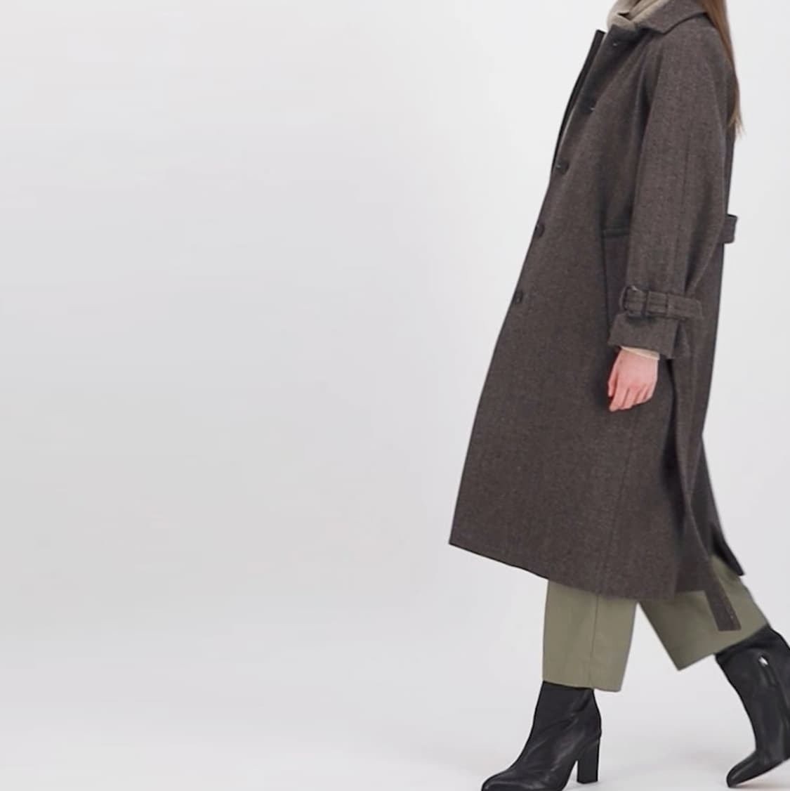 에디션비X룩캐스트(LOOKCAST) 헤링본 울코트 66-77 새상품 상품이미지3