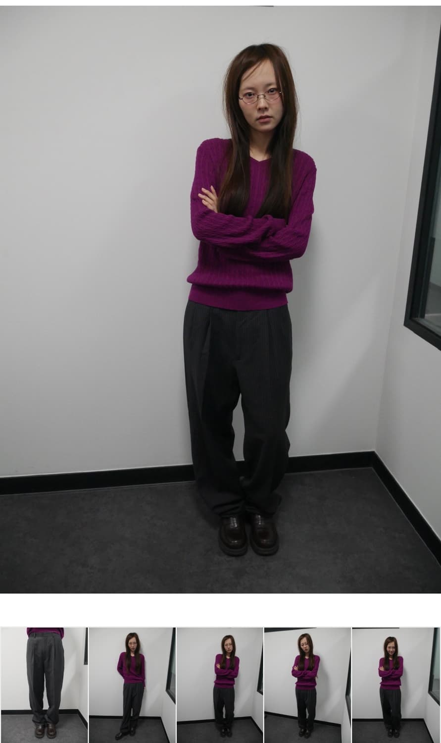 시소르타 스트라이프 슬랙스 상품이미지2