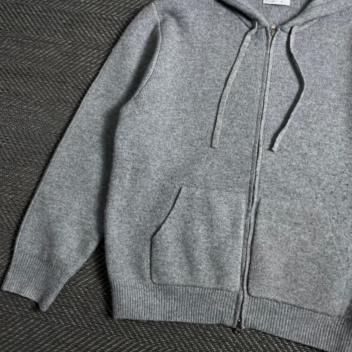 LOGAN 엘보 패치 니트 후드 집업 그레이o 4791 상품이미지4
