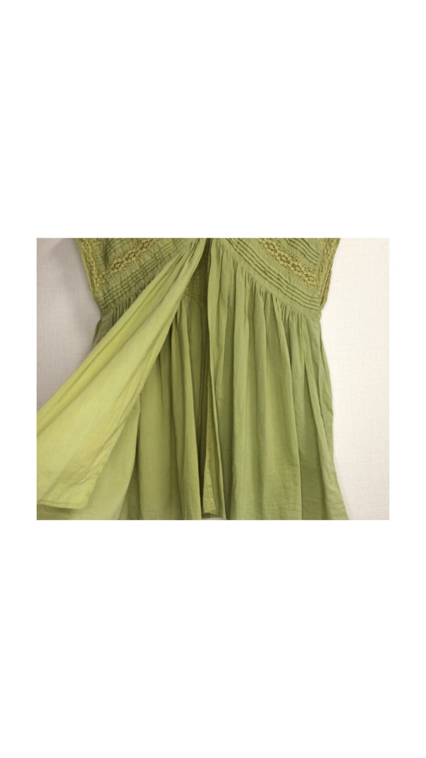 빈티지 그린 레이스 오픈 슬리브리스 튜닉 상품이미지5