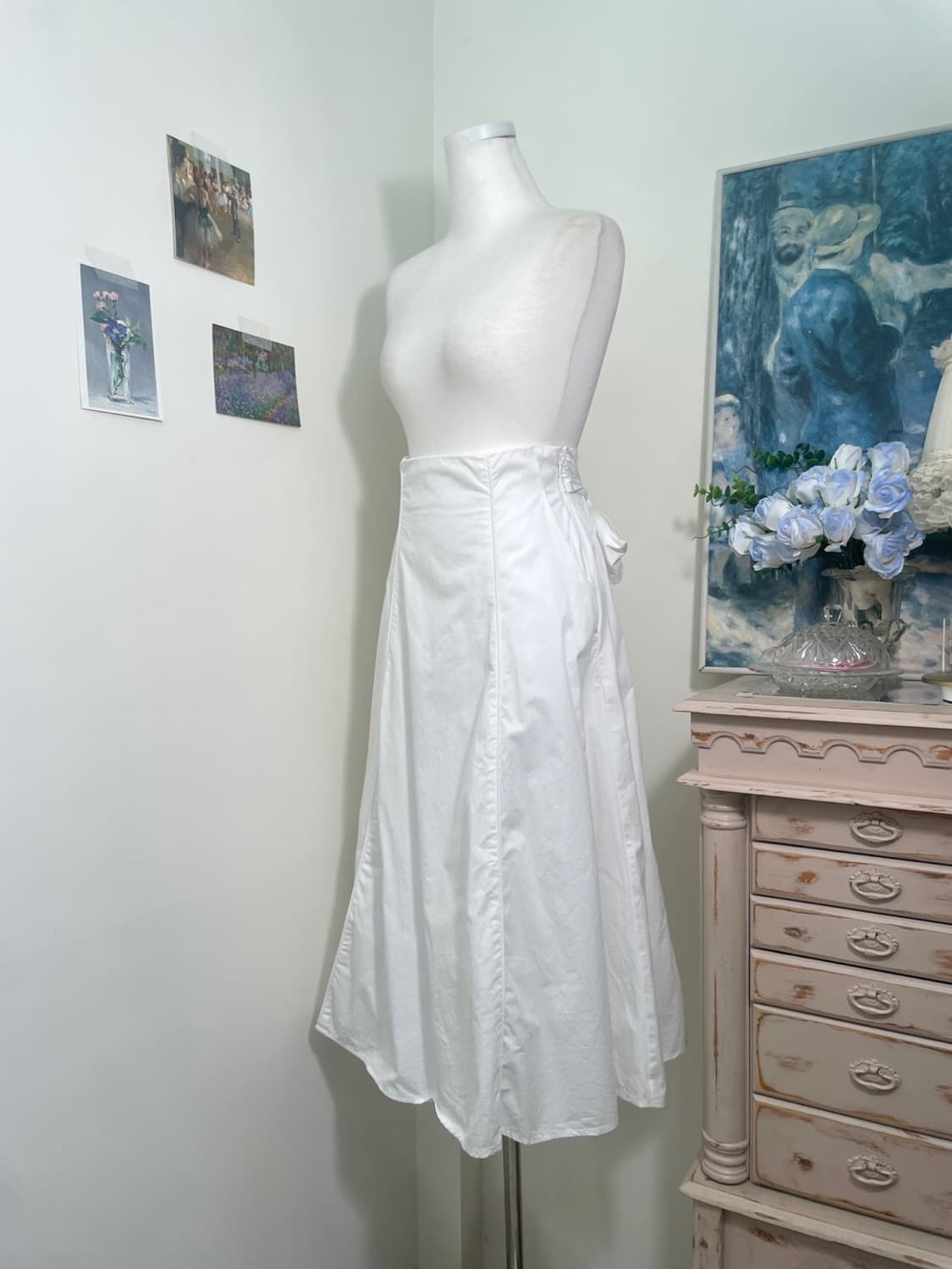 white back bow cotton a-line banding ski 상품이미지2