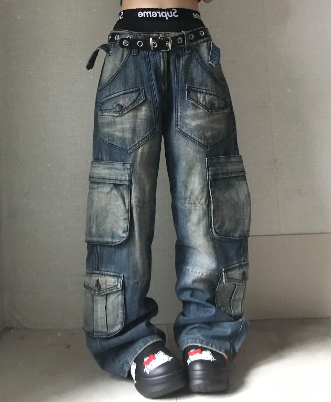 더티워싱 멀티포켓 카고팬츠 상품이미지4
