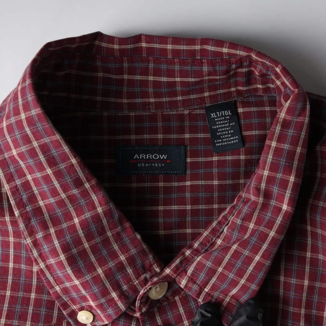 Arrow 빈티지 와인체크 버튼다운 셔츠 XL 상품이미지5