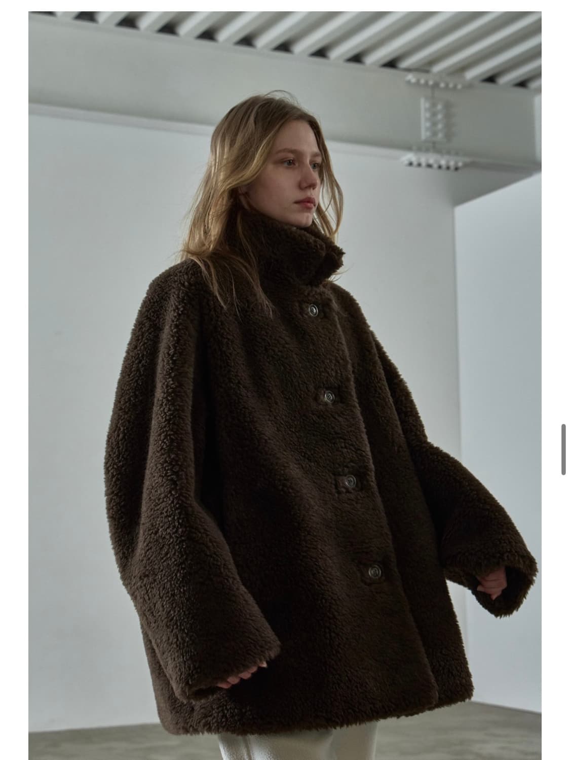 파사드패턴 램스울 퍼 하프자켓 s사이즈 상품이미지5