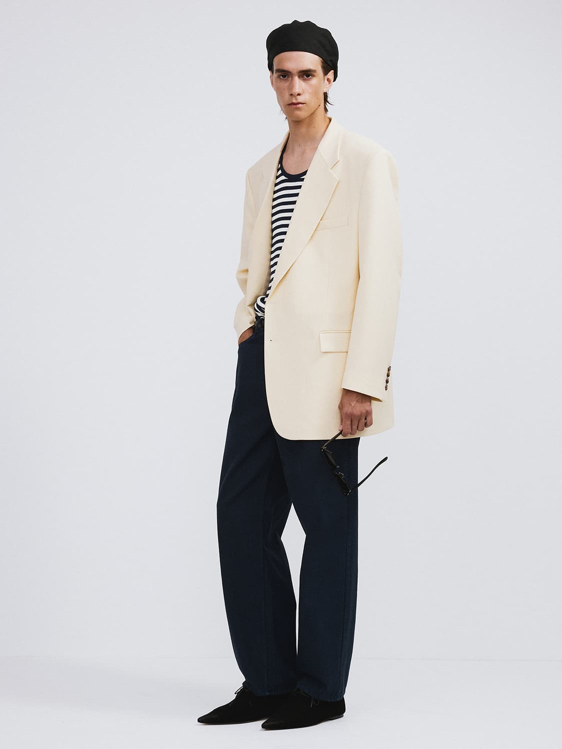 렉토 26SS 오버사이즈 스트럭쳐 울 자켓 버터 베이지 상품이미지2