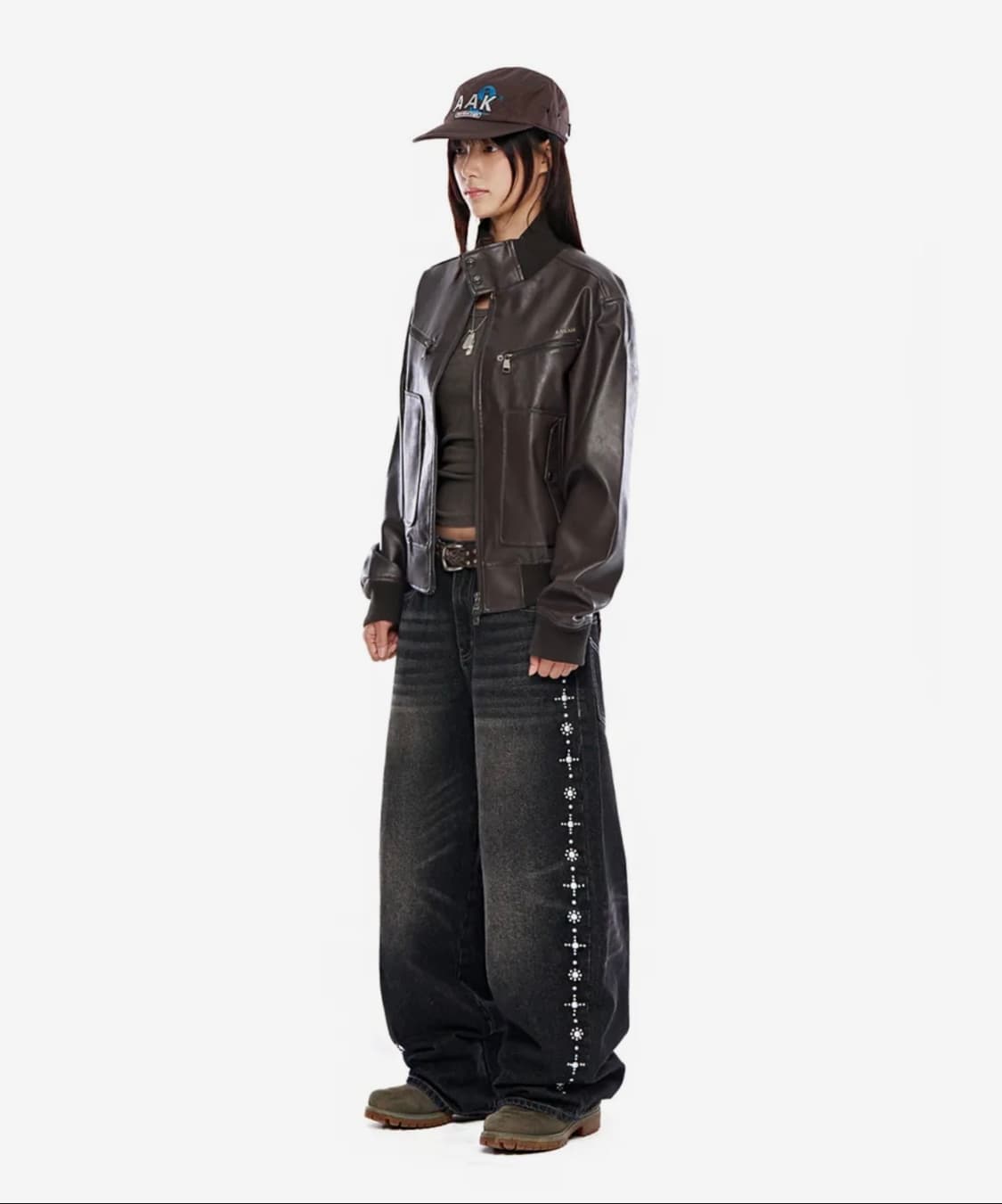 아캄 Side Rhinestone Denim Pants (Black) 상품이미지2