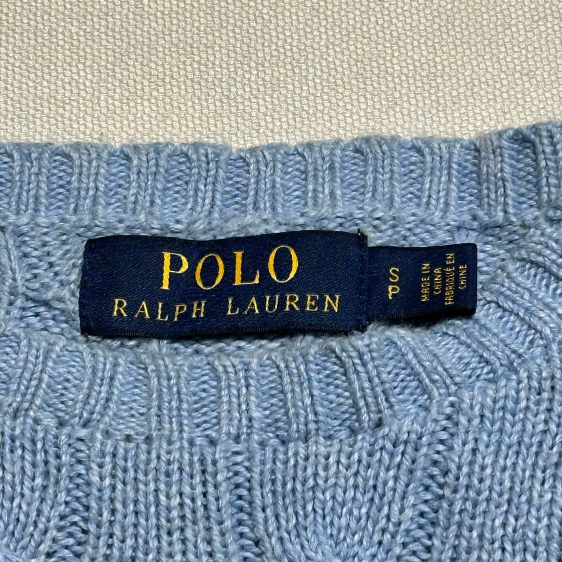 S 폴로랄프로렌 스카이블루 케이블 니트 상품이미지4