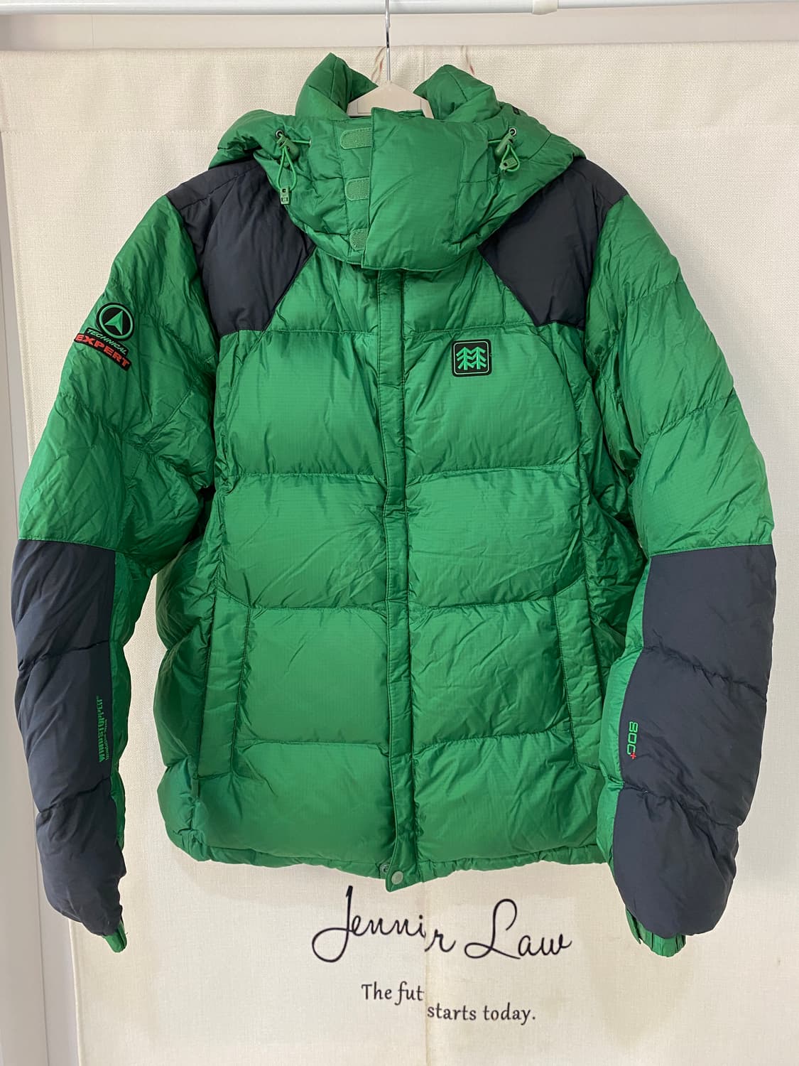 코오롱 800 필파워 구스다운 패딩 그린 상품이미지1