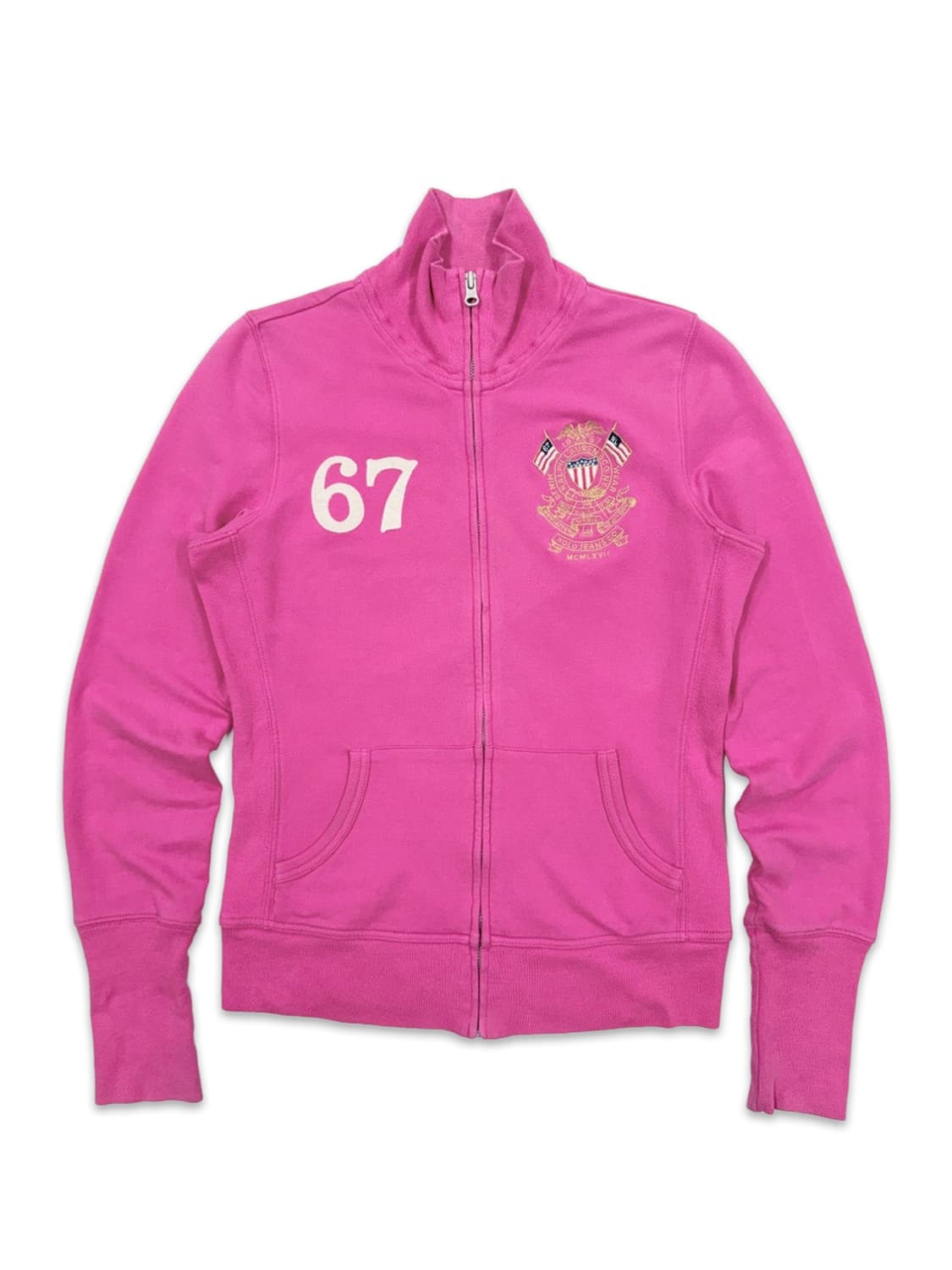 빈티지 Polo Jeans 핫핑크 패치 집업 져지 상품이미지1