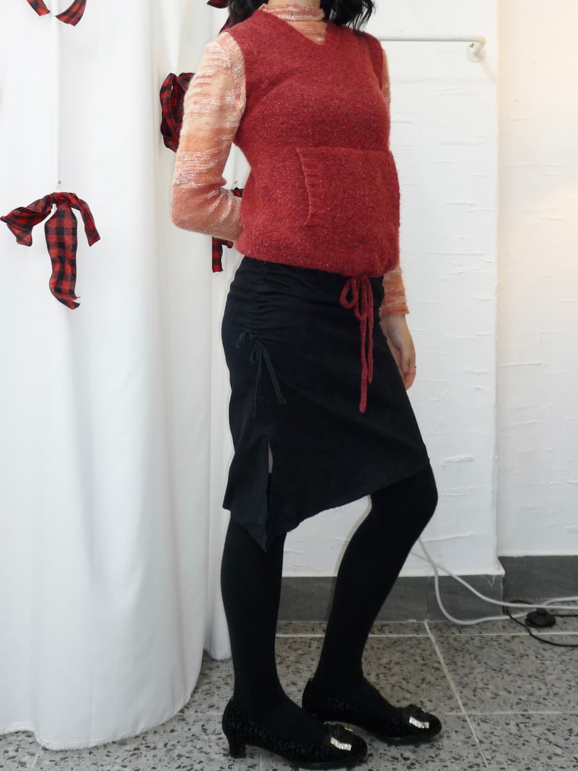 Plum cinch vest 상품이미지3