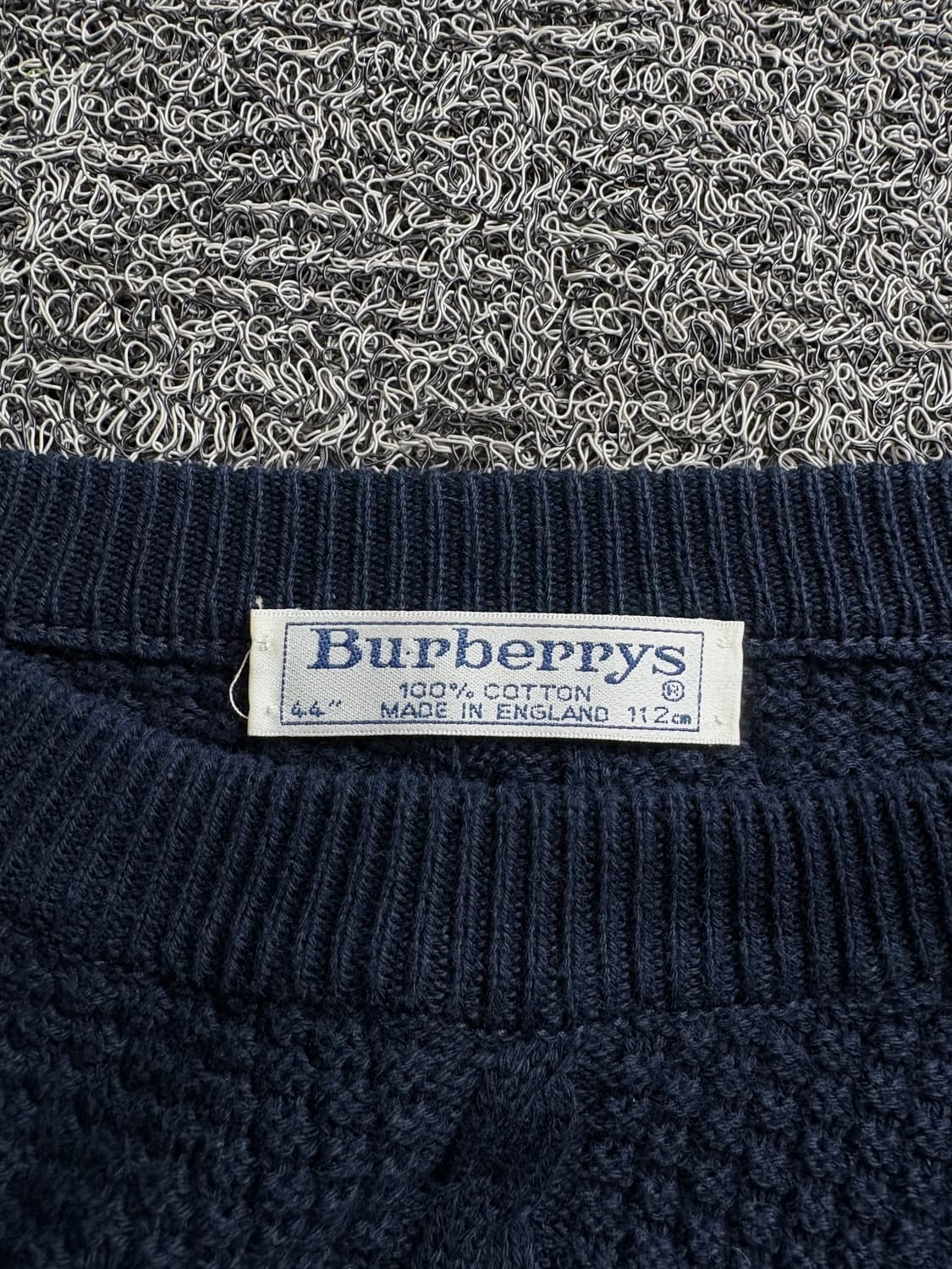 90s 버버리 크레스트 엠브로이드 케이블 니트 3123 상품이미지3
