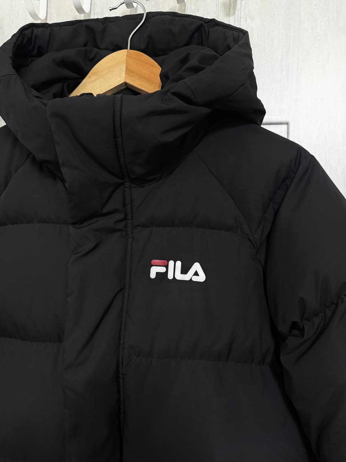 공용 85 XS / 휠라 구스다운 블랙 롱패딩 상품이미지3