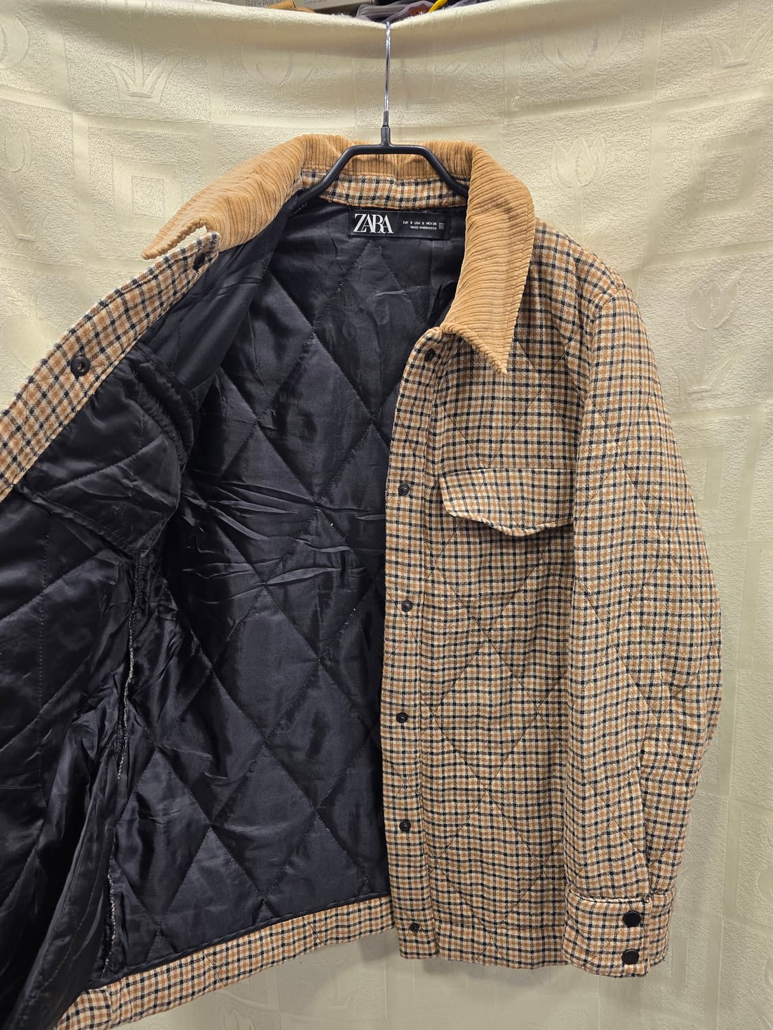 자라 ZARA 퀼팅 체크 자켓 S 상품이미지6