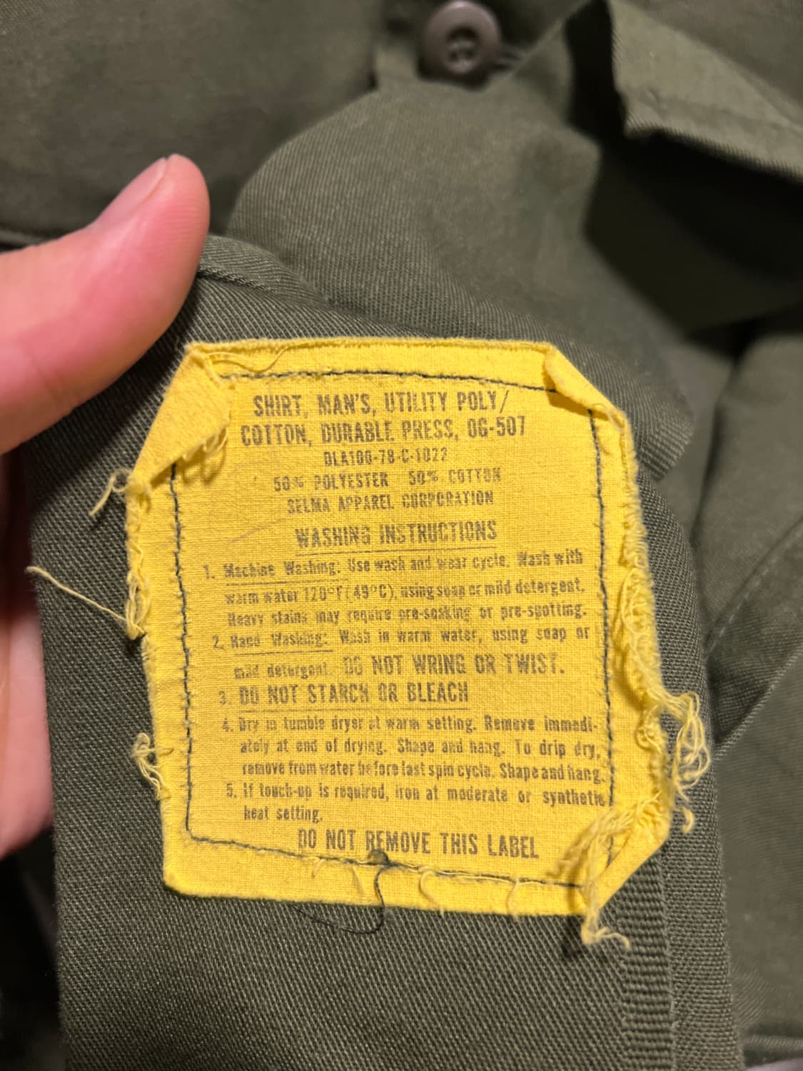 [L]70's 오리지널 U.S ARMY 미군 OG-507 밀리터리 셔츠 상품이미지6