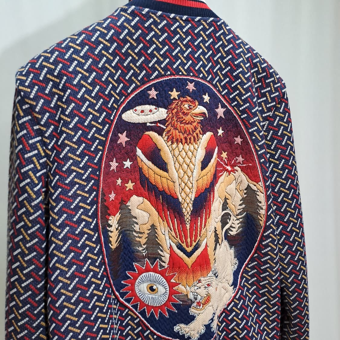 (택포) 자라 직조 디자인 패치 블루종 L B21 상품이미지5