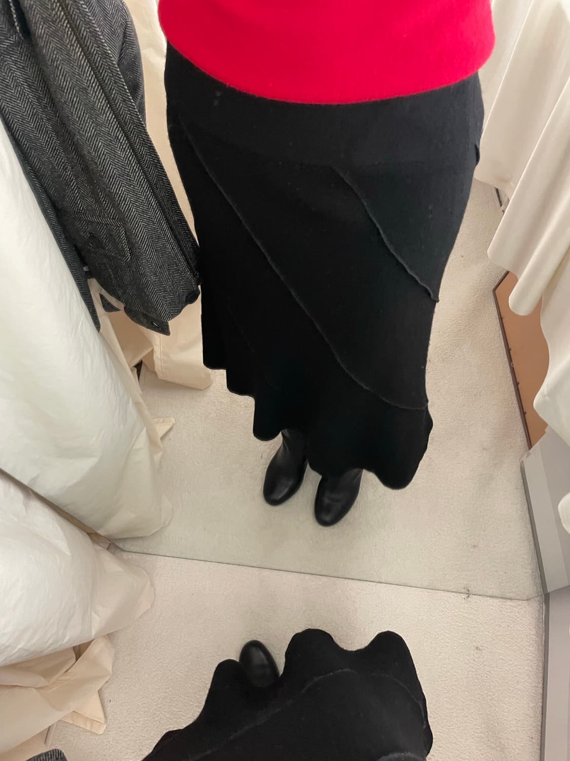 vintage boucle wool line long skirt 상품이미지4