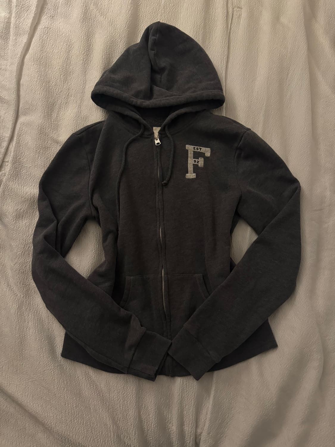 아베크롬비 그레이 + 화이트패치 후드집업 상품이미지1