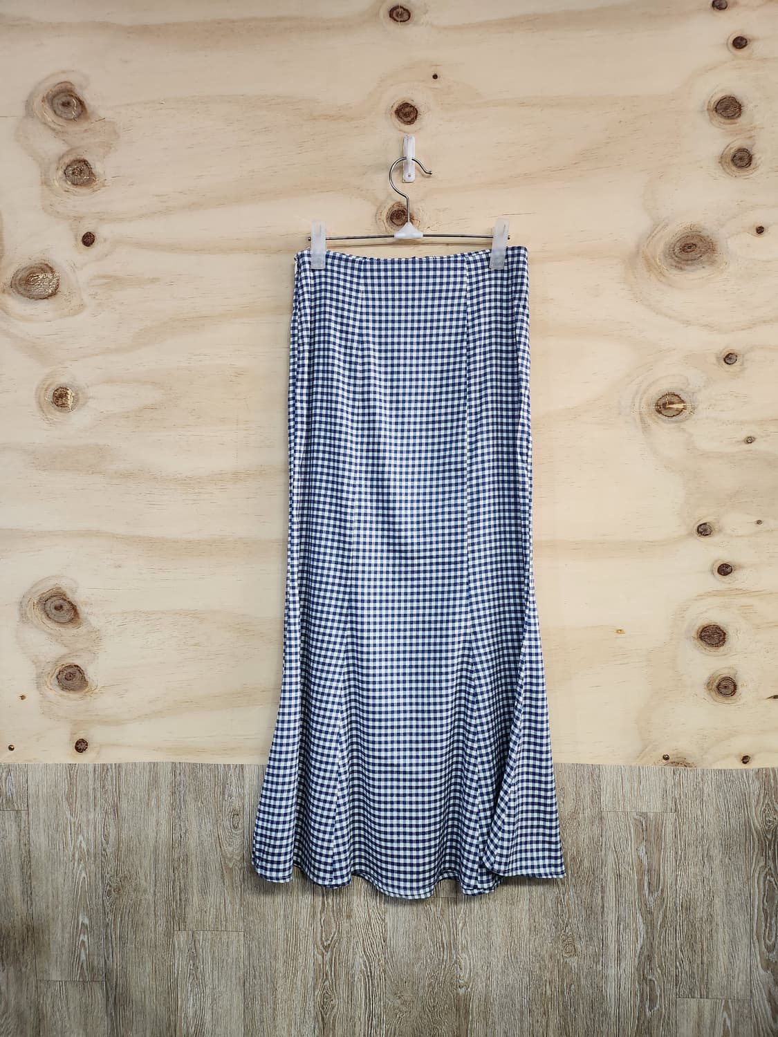 340) 유메르 UMER 린넨블렌드 체크 롱 스커트 상품이미지2