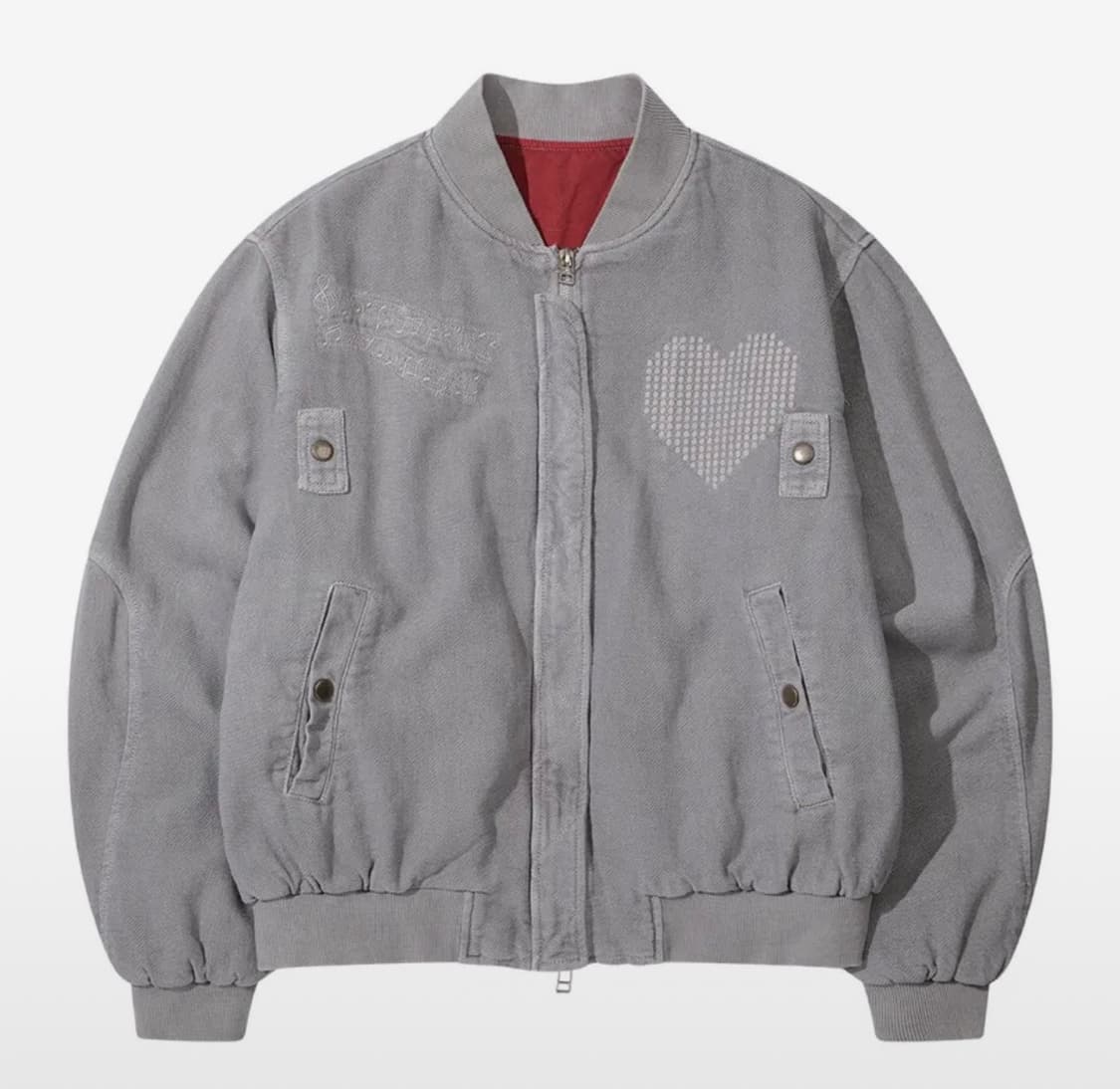 더뮤지엄비지터 HEART EMBROIDERY WASHED JACKET 상품이미지1