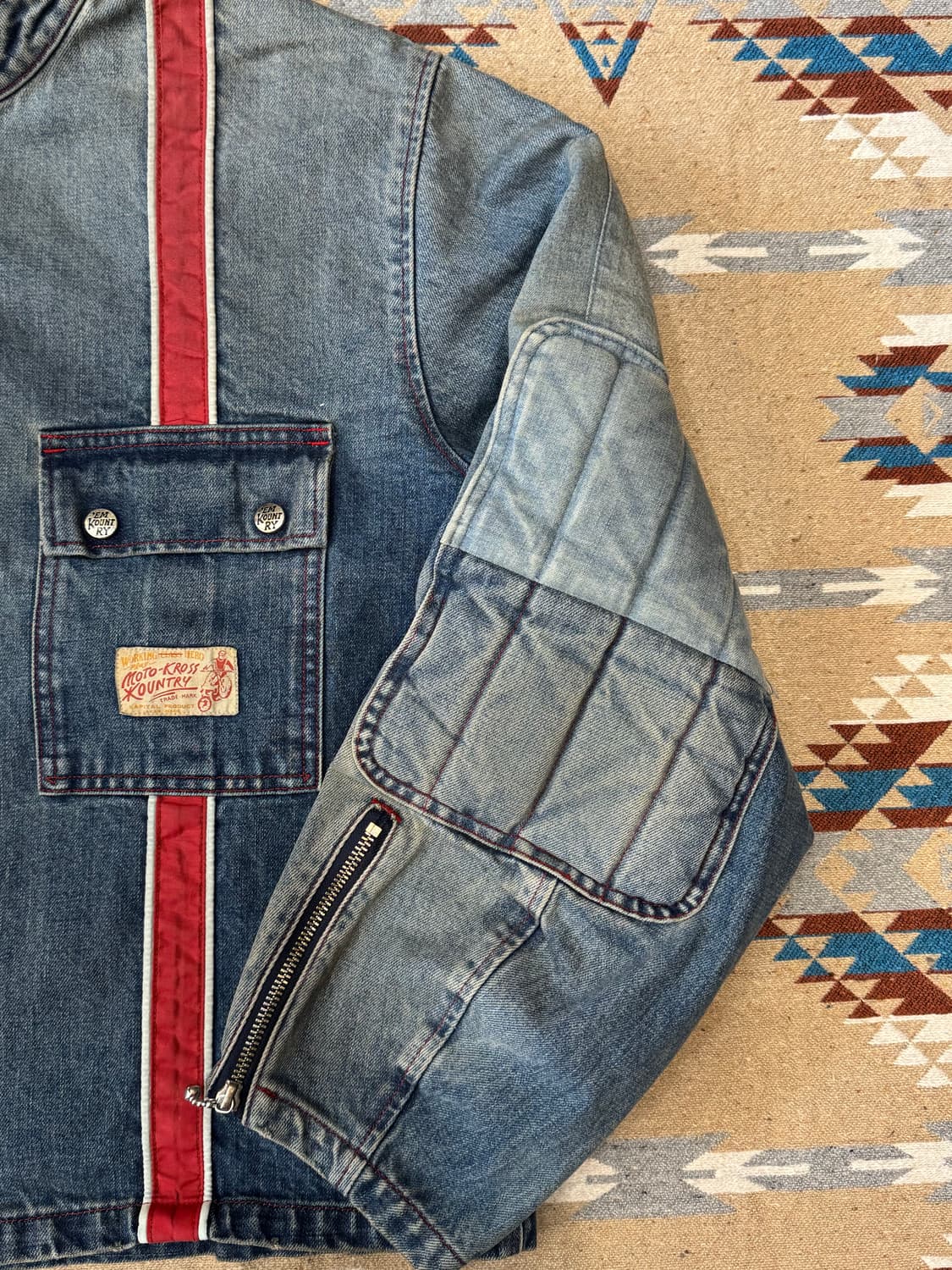 [3][L] 캐피탈 14온즈 데님 토도테레노 모토크로스 자켓 리메이크 상품이미지3