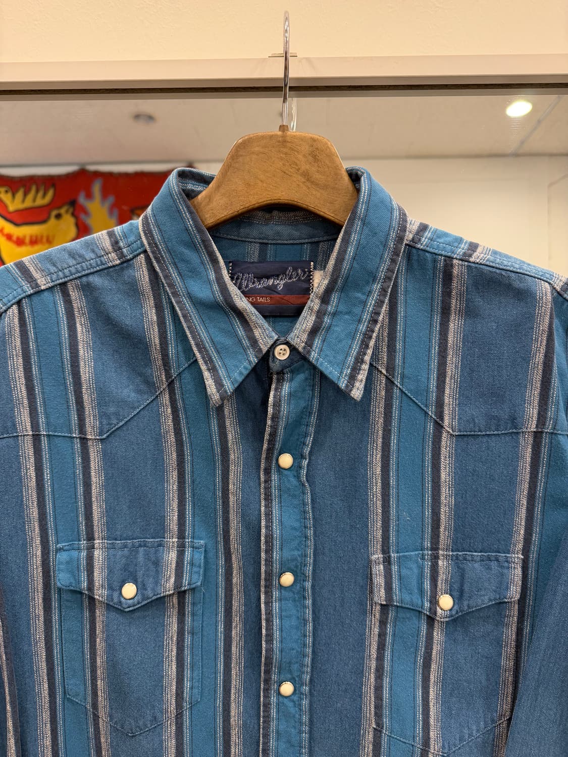 90s Wrangler 랭글러 웨스턴 스트라이프 셔츠 상품이미지3