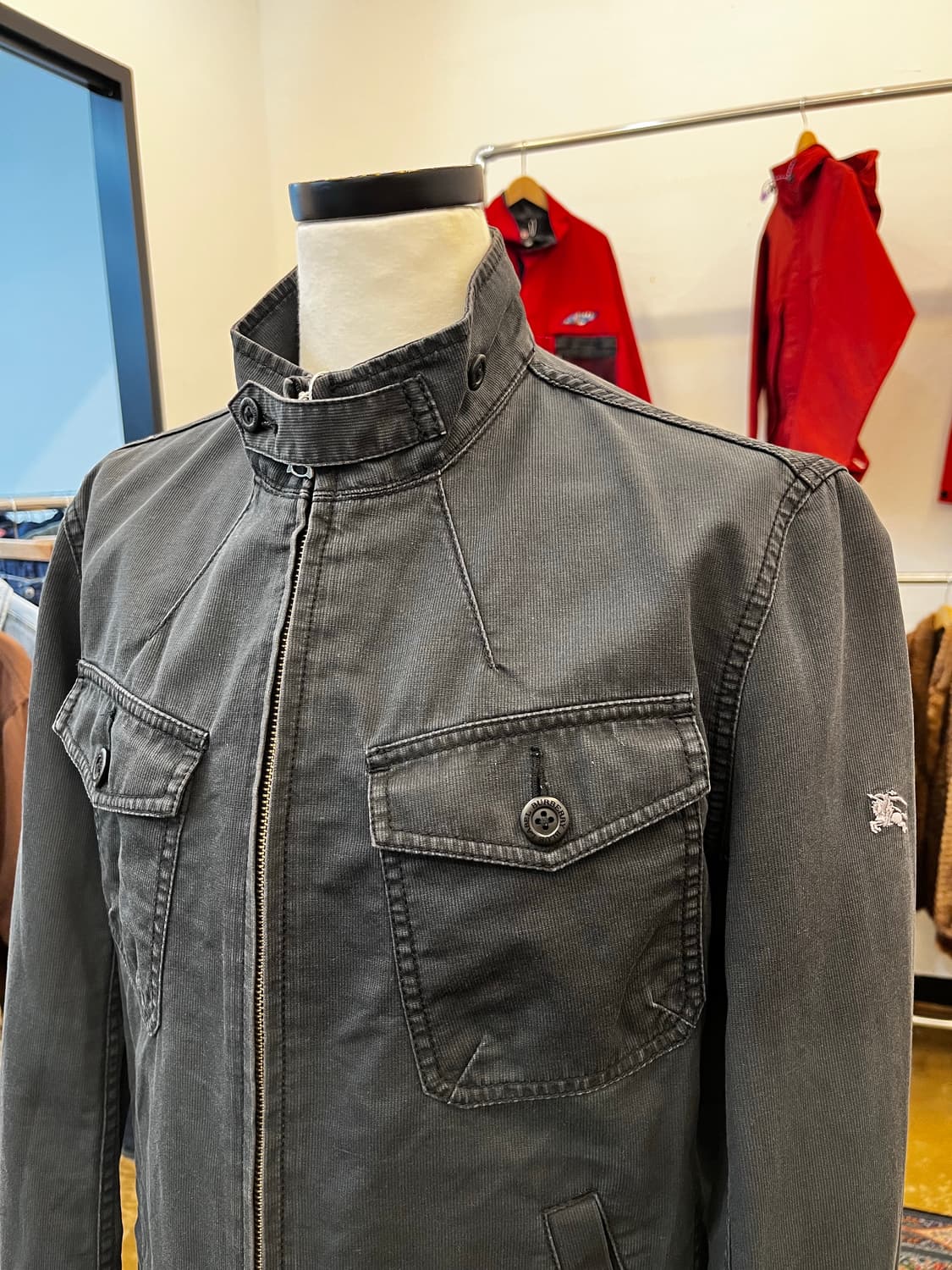 버버리 블루라벨 코튼 싱글 라이더 자켓 상품이미지3