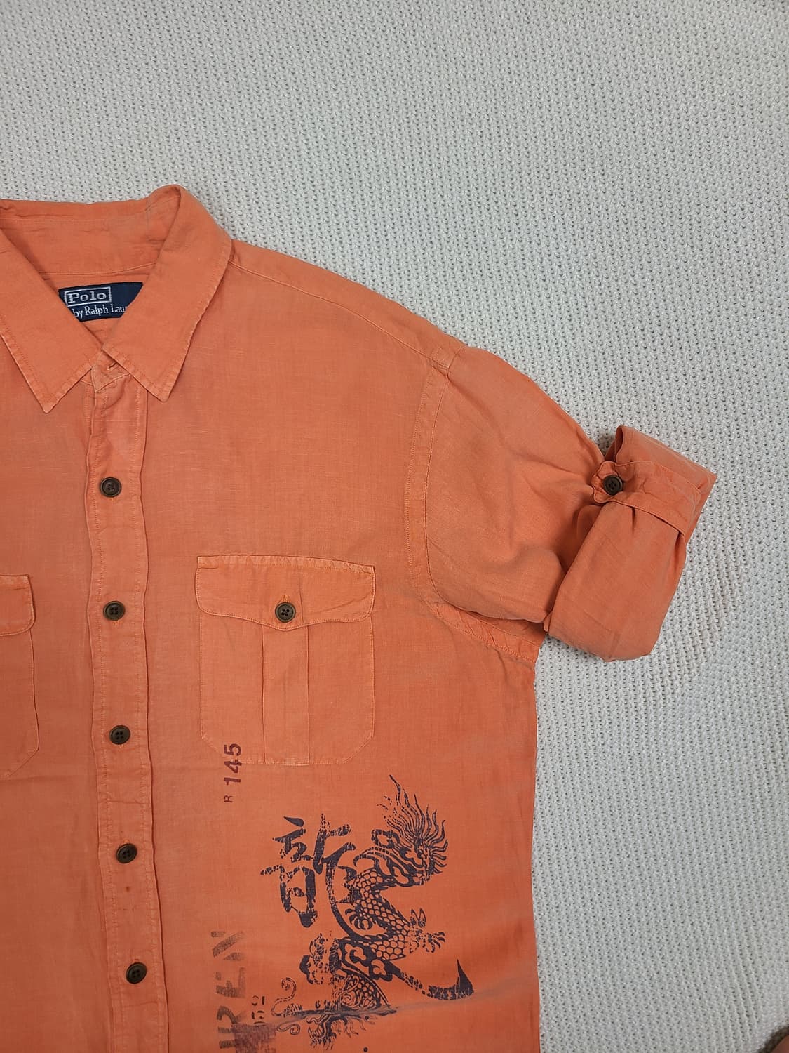 Polo Ralph Lauren 오렌지 린넨 셔츠 상품이미지6
