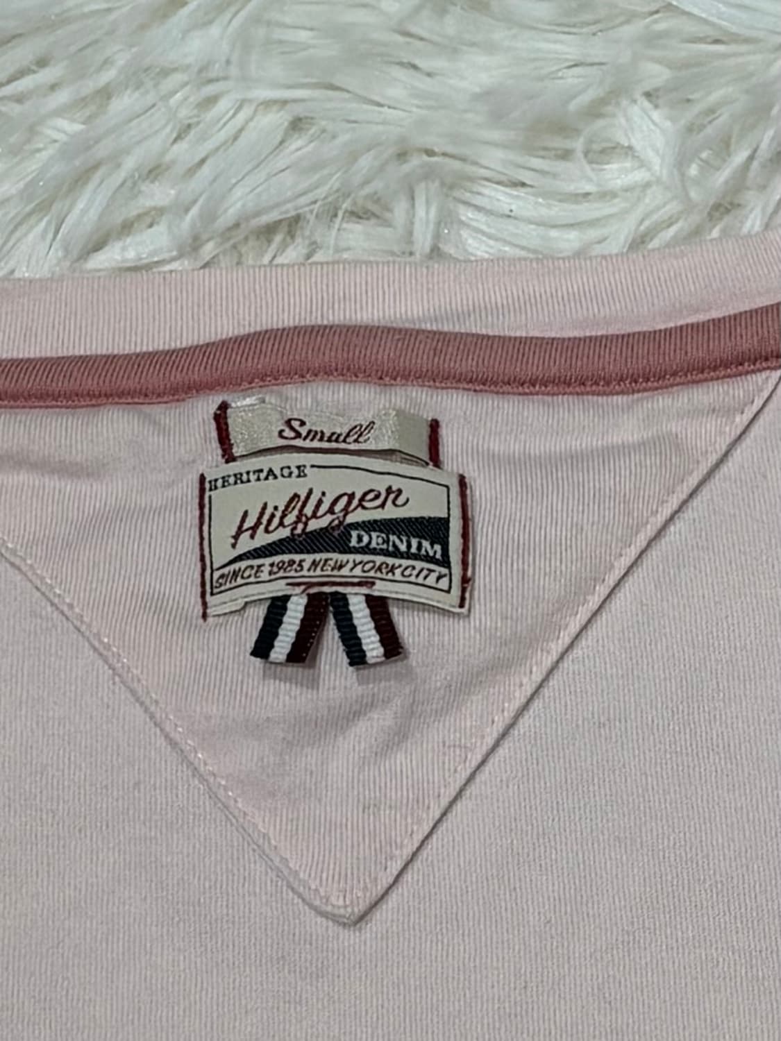 타미힐피거 빅로고 베이비핑크 딱붙 반팔 상품이미지6