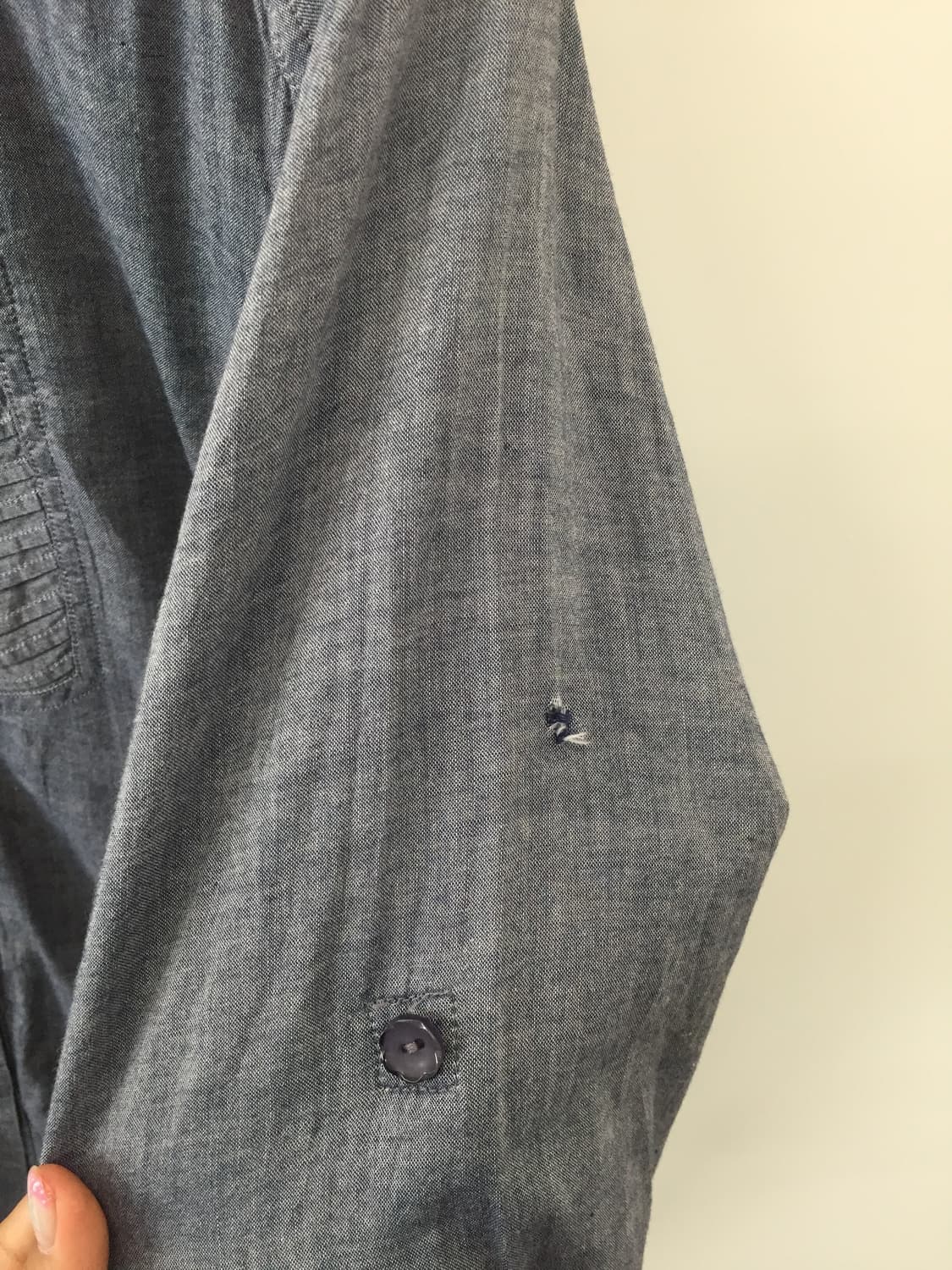 JPN Denim Pintuck Button Detail Shirt 상품이미지6