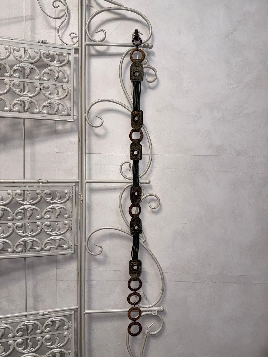 Khaki brown wood strap chain belt 상품이미지4