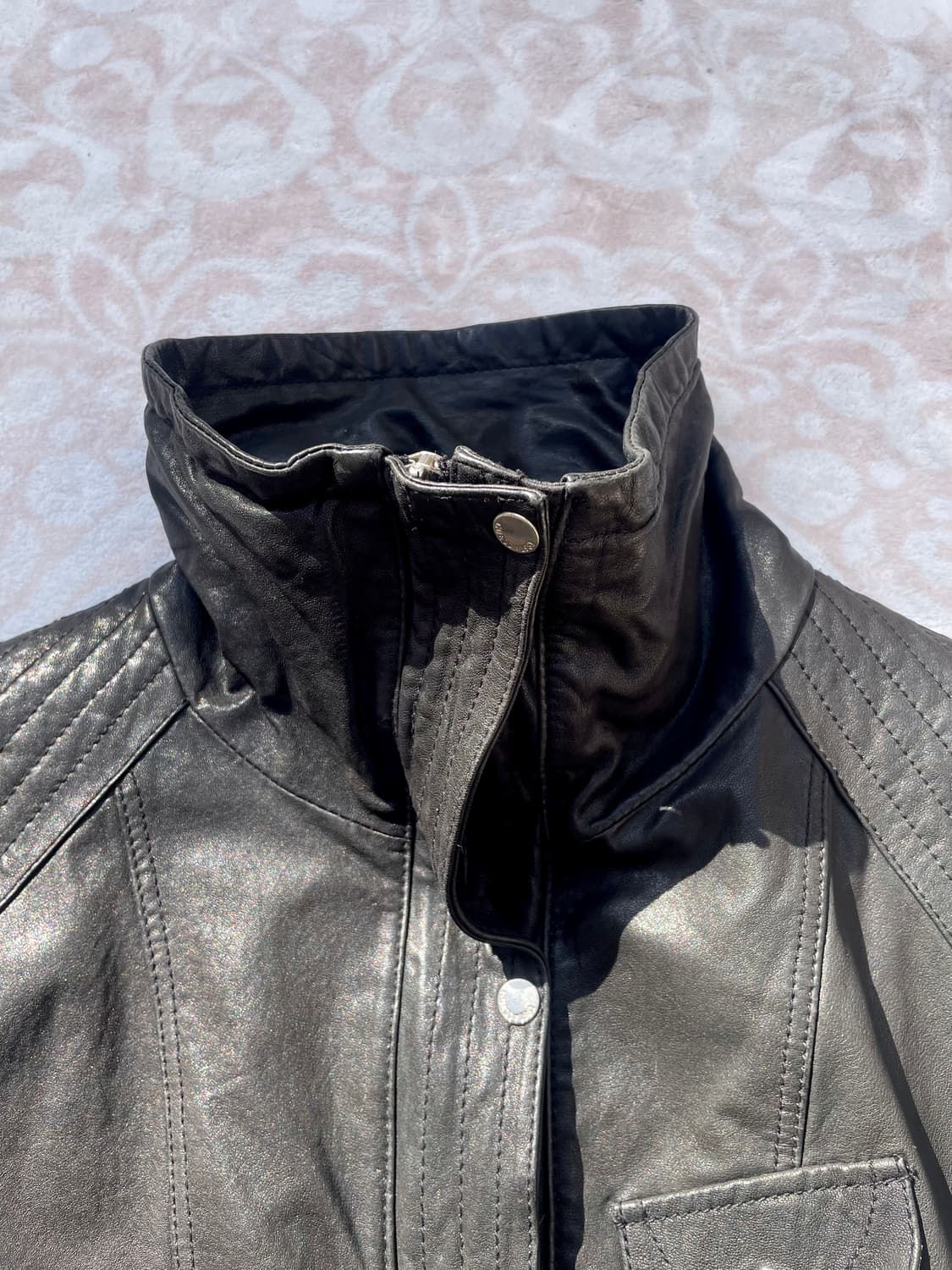 게스 y2k 블랙 라이더 레더자켓 상품이미지4