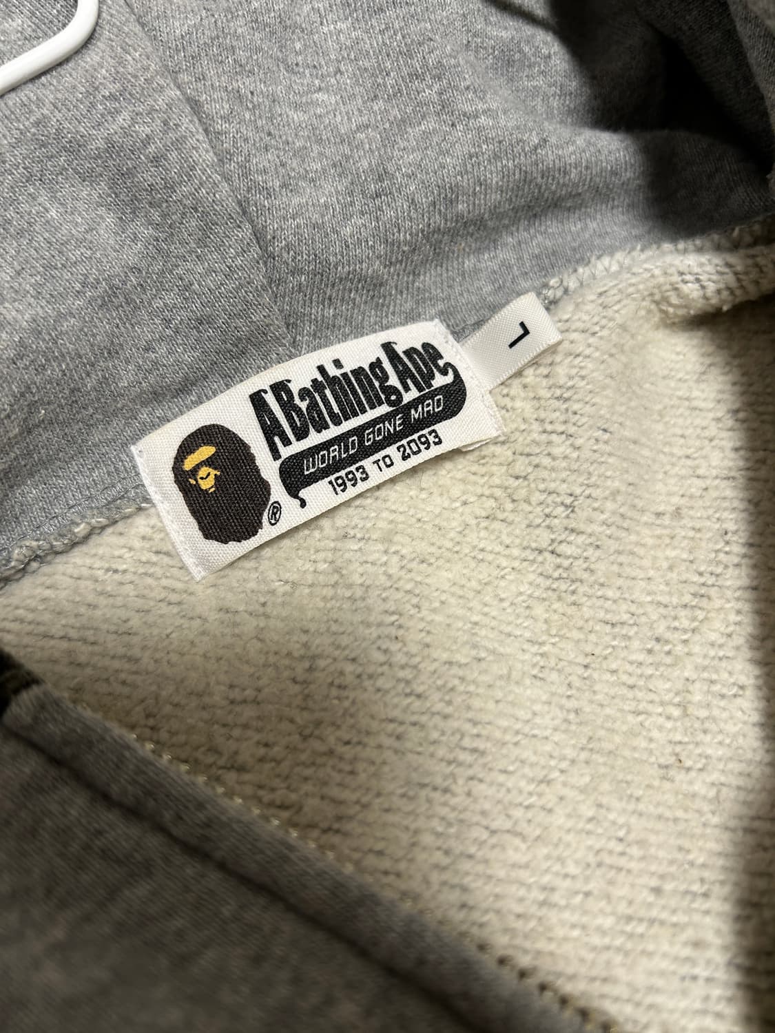 Bape 베이프 그레이 카모 샤크 후드집업 그레이  상품이미지4