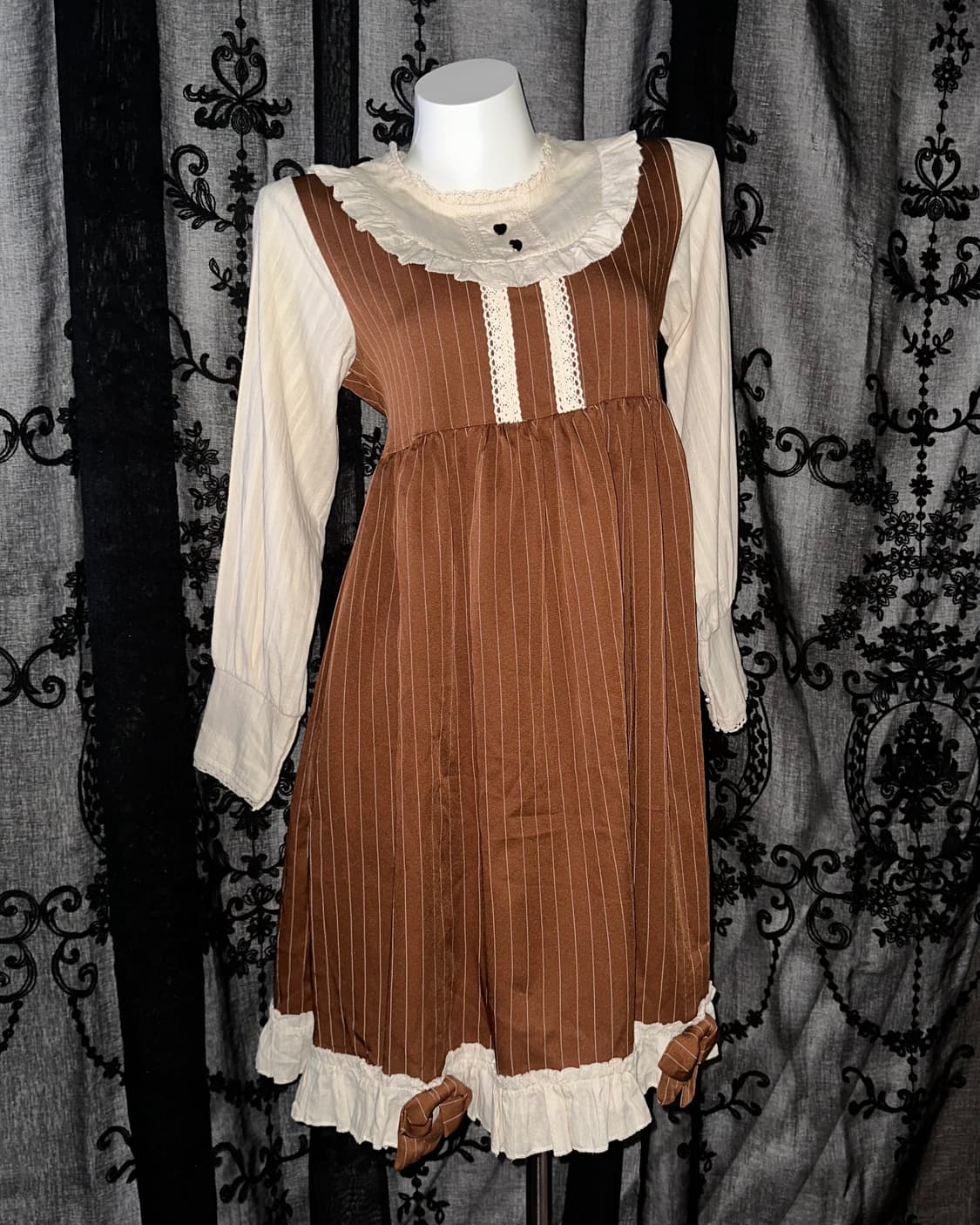 brown striped dress 상품이미지1