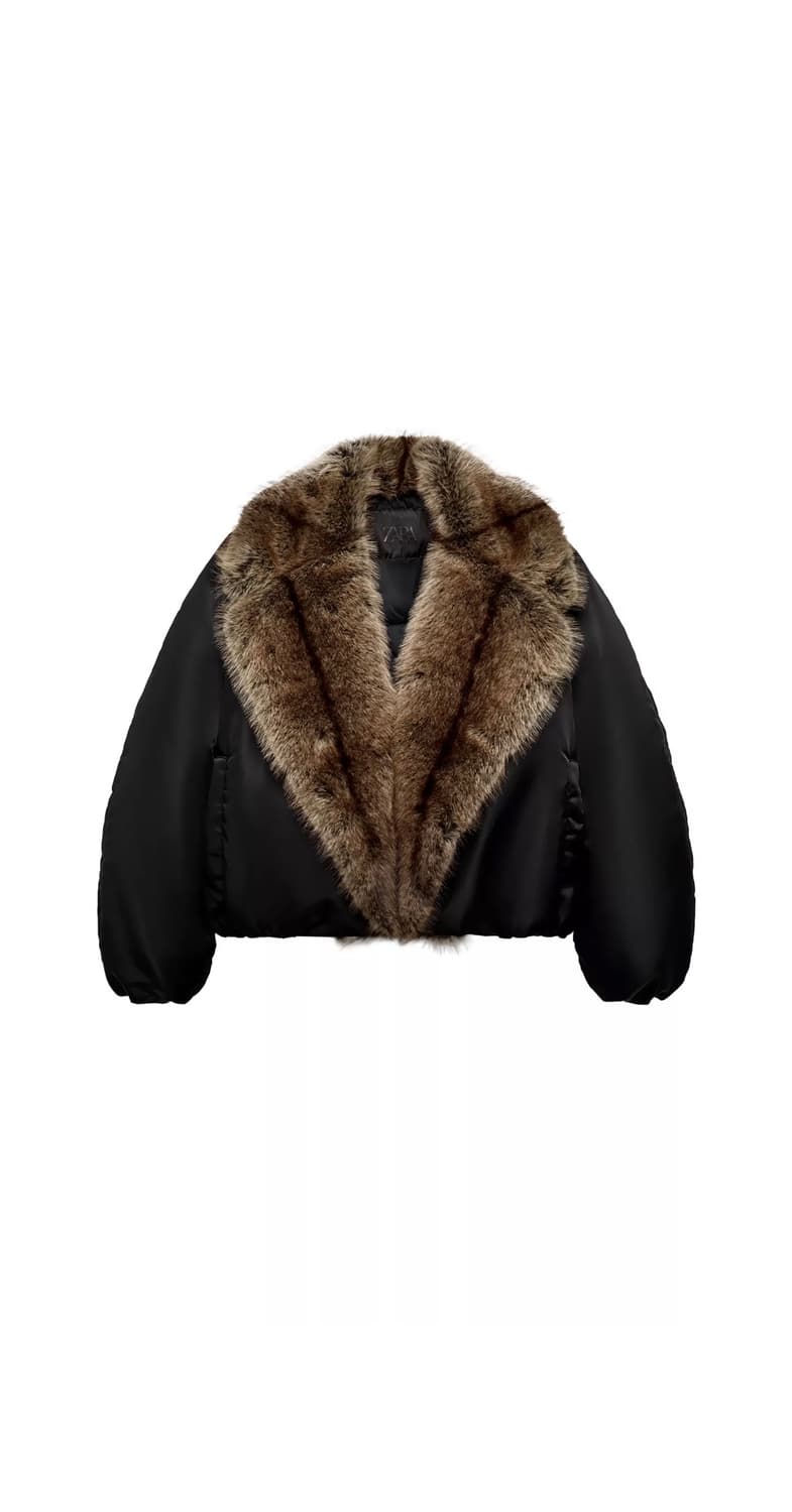 자라 faux furcollar bomber jacket 상품이미지1
