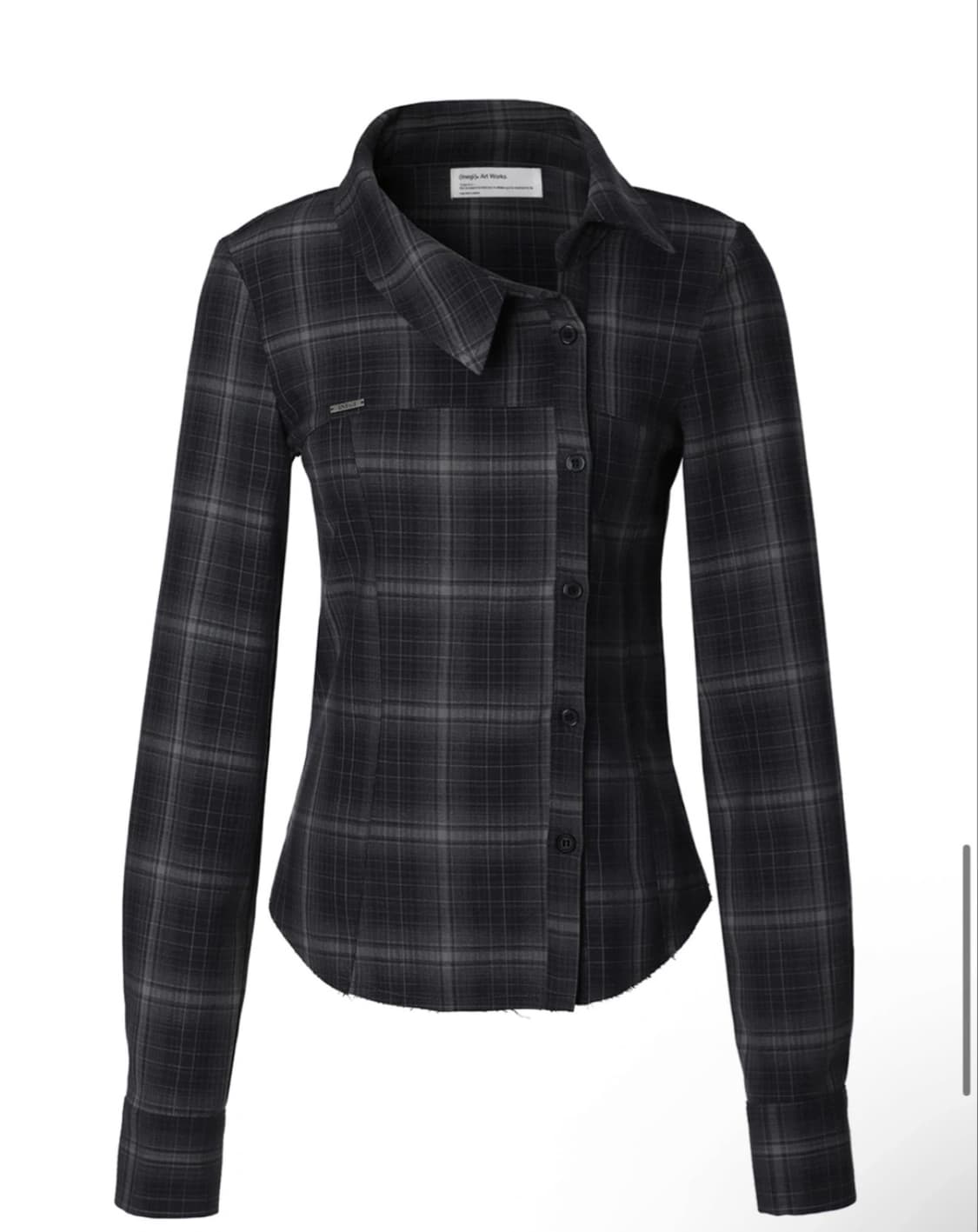 이네기 Offset Button Check Shirt (navy) 상품이미지2